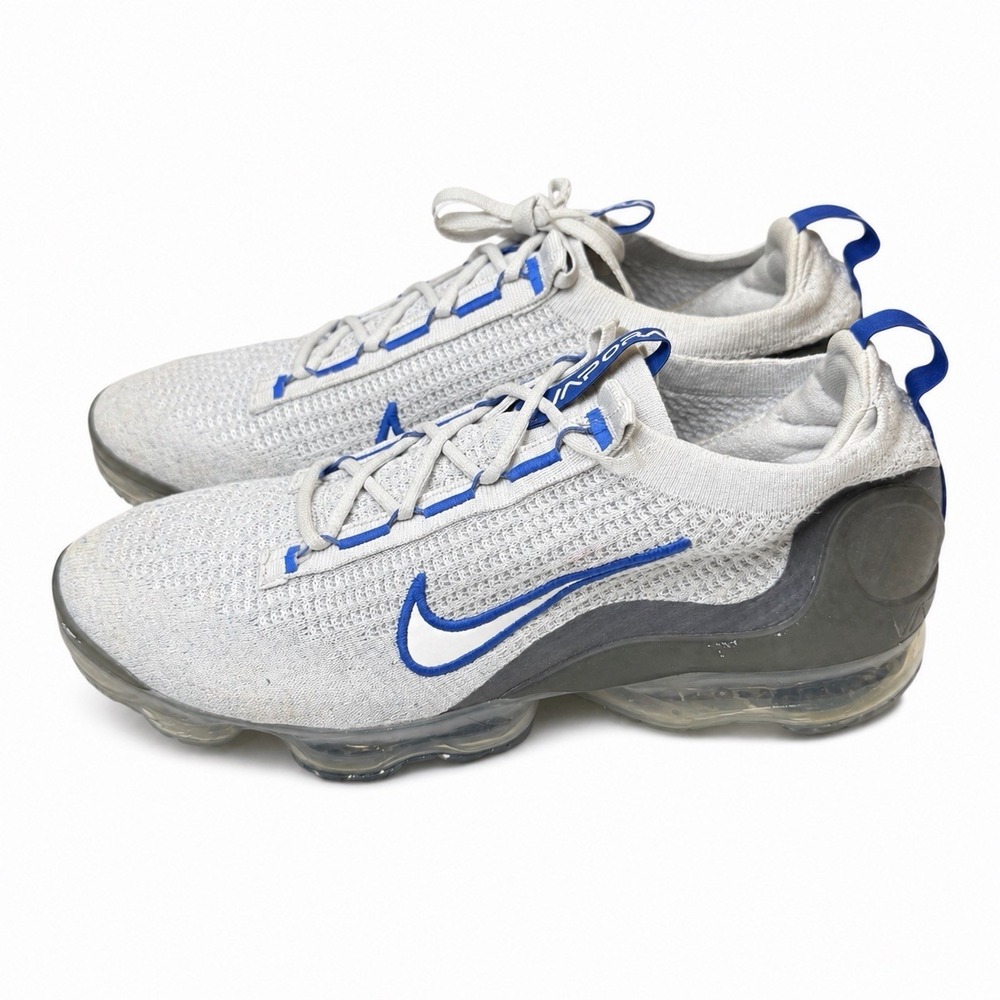 Nike VaporMax 2021 Flyknit Grey Blue DH4085-002 Men's Size 12 Running Shoes